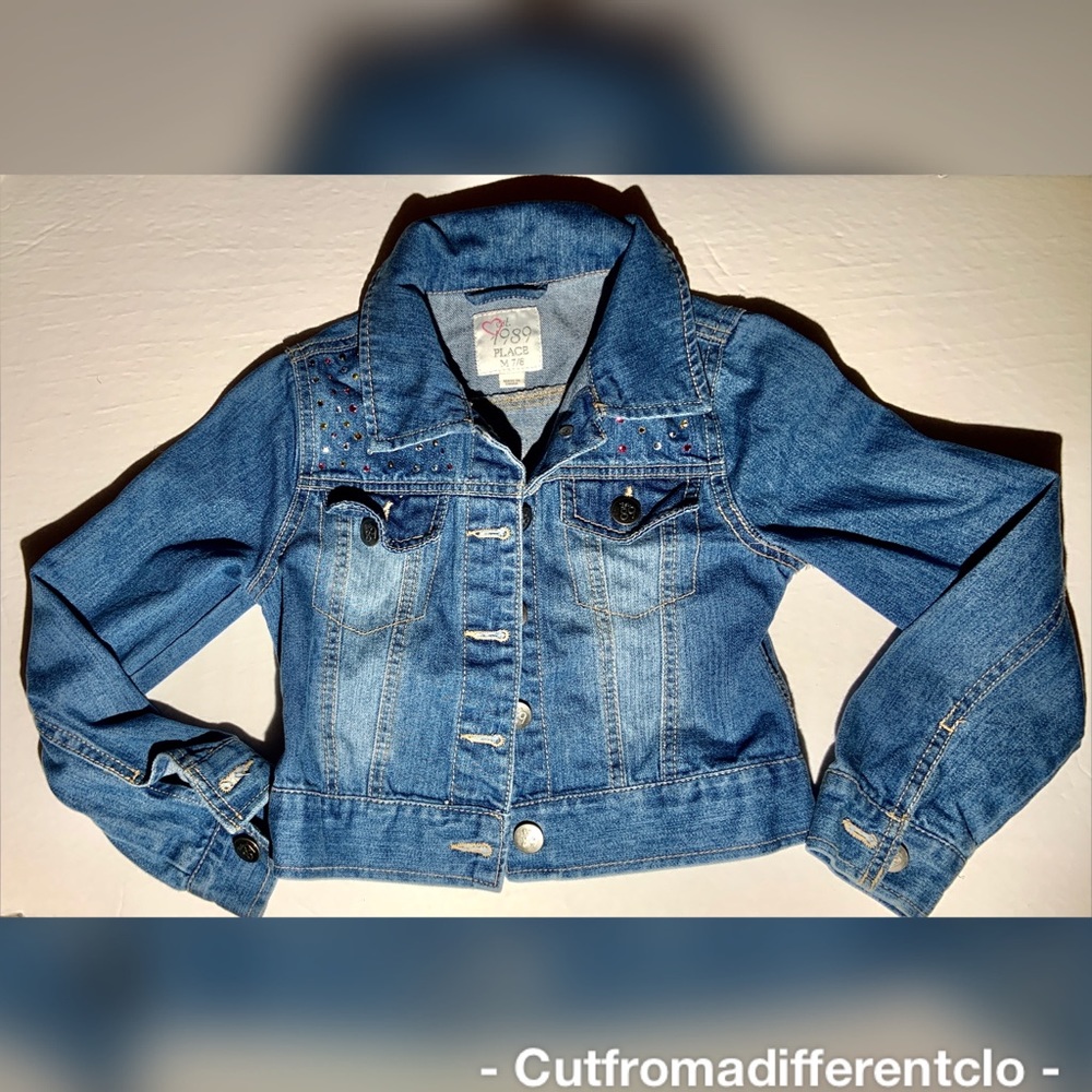 Girls Children’s Place Jeweled Jean Jacket